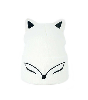 Бяла детска шапка Sleepy Fox снимка