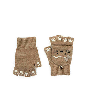 Бежови детски ръкавици Warm Kittens снимка
