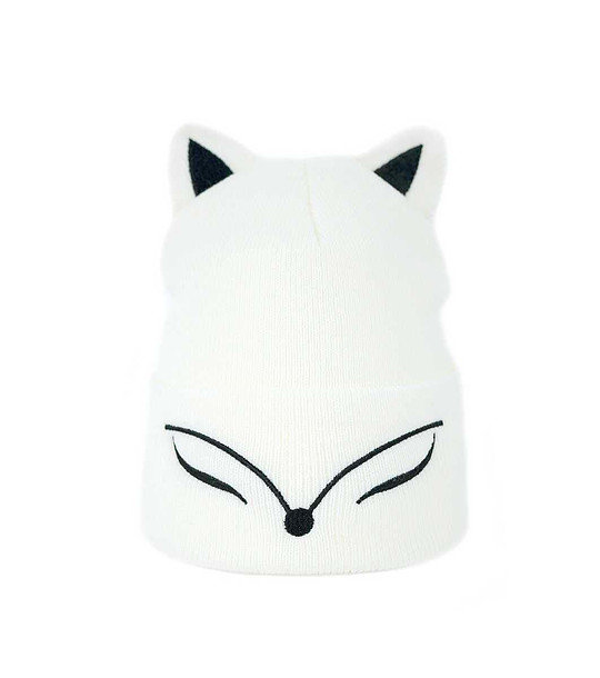 Бяла детска шапка Sleepy Fox снимка