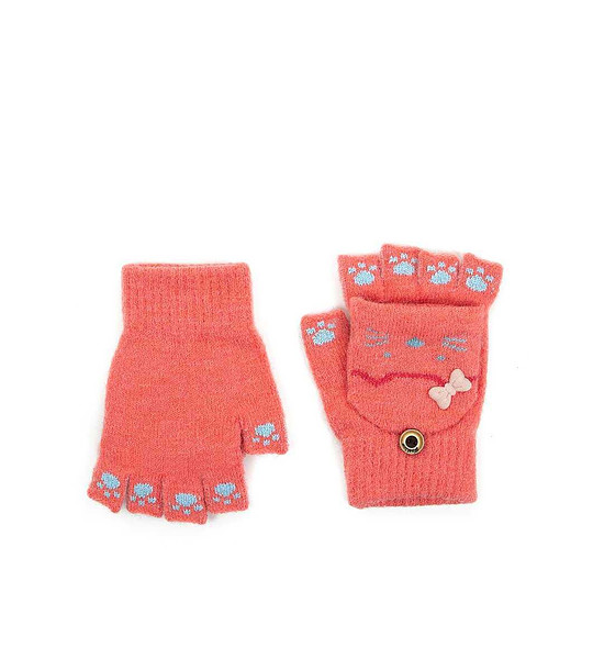 Детски ръкавици Warm Kittens в розово снимка