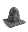 Unisex комплект от шапка и шал в сиво-0 снимка