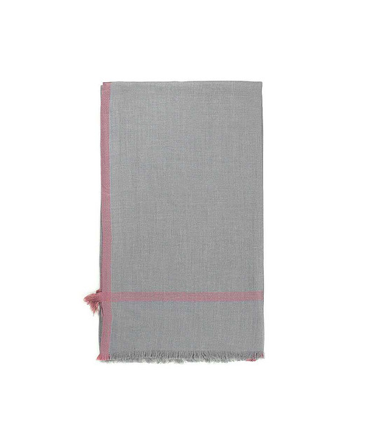 Сив unisex шал с лилави кантове снимка