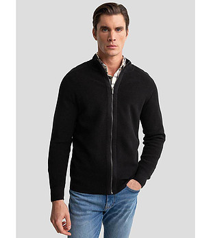 Черна памучна мъжка жилетка TONYS снимка