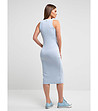 Памучна светлосиня миди рокля Maxinassara-1 снимка