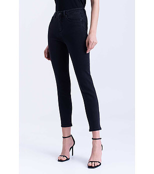 Дамски дънки slim fit в черно снимка