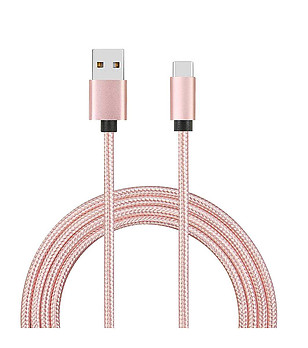 Розов кабел за зареждане USB-C A снимка