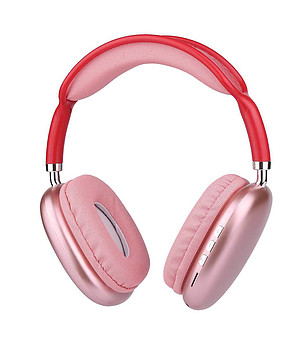 Червени bluetooth слушалки с миди снимка