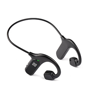 Спортни bluetooth слушалки в черно снимка