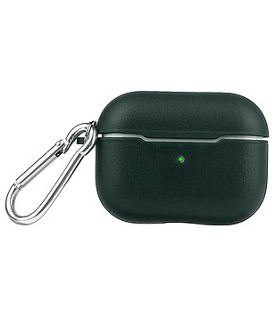 Тъмнозелен калъф за Apple Airpods Pro  с карабинер снимка