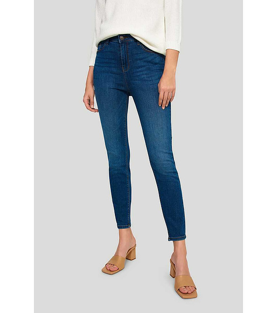 Тъмносини дамски дънки slim fit снимка
