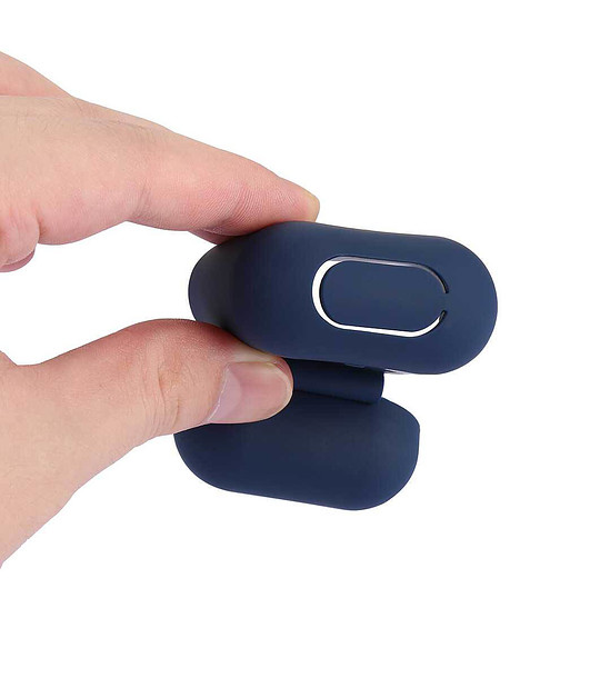 Син силиконов протектор за слушалки Apple Airpods или Bluepods. снимка