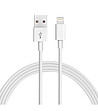 Бял USB към Lightning кабел за Apple iPhone и iPad-3 снимка