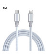 Кабел с USB Cкъм Lightning в сребристо 1 м-0 снимка
