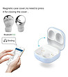 Bluetooth слушалки със светлосин калъф-4 снимка