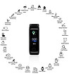 Мултифункционален GPS  часовник в черно за  Android & IOS-3 снимка