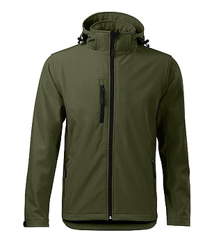 Softshell мъжко яке в цвят каки снимка