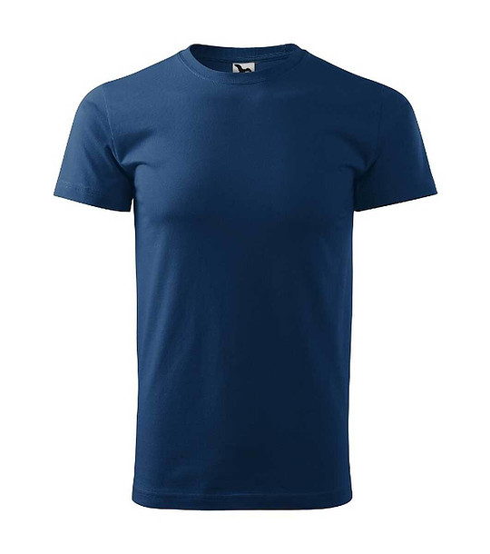 Unisex памучна тениска Elino в тъмносин нюанс снимка