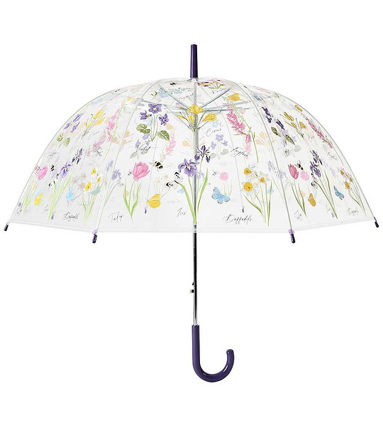 Прозрачен чадър с принт Ladies Floral снимка