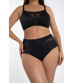 Черно долнище на бански с лъскави нишки Moonlight снимка