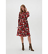 Рокля в червено с контрастен принт-1 снимка