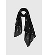 Дамски черен шал със сребрист принт-0 снимка