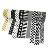 Декоративно тиксо Washi Tape - 8 бр. черно-бели + 2 металик-0 снимка