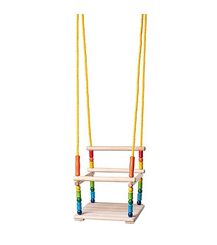 Дървена люлка с облегалка Щастливо детство снимка