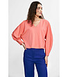 Дамска oversize блуза в цвят корал Lana-3 снимка