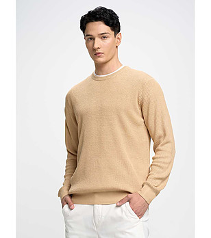 Бежов мъжки пуловер STANSON снимка