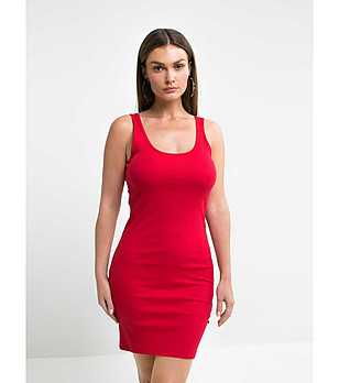 Червена памучна рокля Majasa снимка