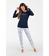 Памучна дамска пижама в сини нюанси Glamour-2 снимка