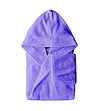 Памучен unisex халат  с качулка в лилаво S/M-0 снимка