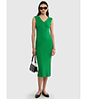 Зелена рокля без ръкави ZIZILA-0 снимка