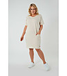 Светлобежова памучна рокля Stella-1 снимка