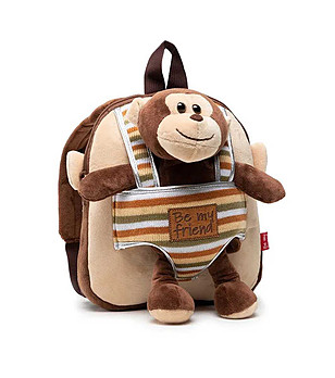 Детска малка раница с две лица Monkey снимка