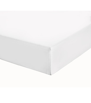 Памучен чаршаф с ластик в бяло 200х200 см снимка