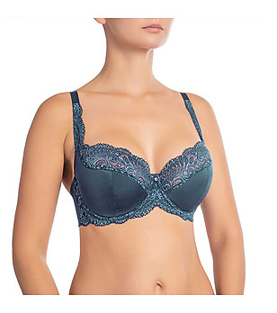 Сутиен в цвят петрол с полумеки чашки Viktoria снимка