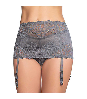 Колан с жартиери в цвят черна перла Catharina снимка