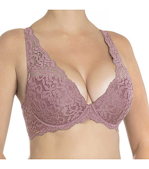 Сутиен в цвят пепел от роза с дантела Flamingo снимка