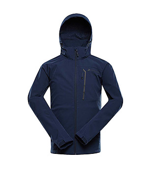 Тъмносиньо мъжко softshell яке HOOR с DWR снимка