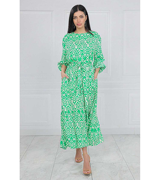 Оversize рокля в зелено и бяло снимка