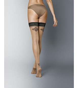 Чорапи в телесен цвят и черно 20 DEN Carmine снимка