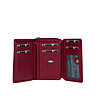 Тъмночервен дамски кожен портфейл с ефектни мотиви с RFID-1 снимка