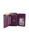 Лилав дамски кожен портфейл с ефектни мотиви с RFID защита-1 снимка