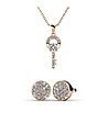 Розовозлатист позлатен комплект от колие и обеци ROSA със Swarovski-0 снимка