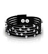 Комплект черна гривна и обеци Fashion с кристали Swarovski-1 снимка
