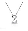Позлатено дамско колие с цифрата 2 с кристали Swarovski-0 снимка