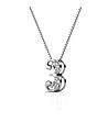 Позлатено дамско колие с цифрата 3 с кристали Swarovski-2 снимка