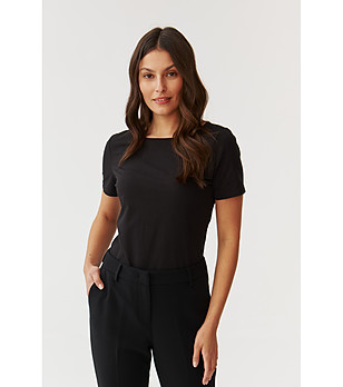 Черна дамска памучна блуза MIKAJA снимка