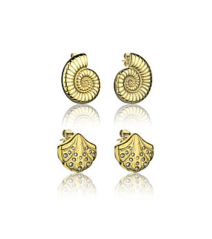 Комплект от 2 чифта златисти обеци Thalina снимка